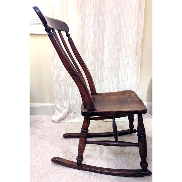 Late 19th Century Antique Maple Rocking Chair Sewing Rocker 19th Century For Sale - Image 5 of 14