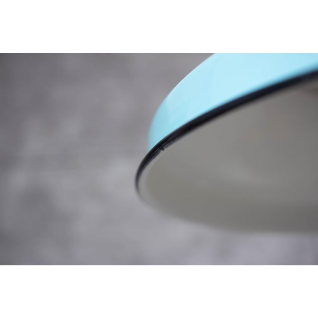 2000 - 2009 Industrial Enamel Ceiling Lamp in Blue, 2000s For Sale - Image 5 of 9