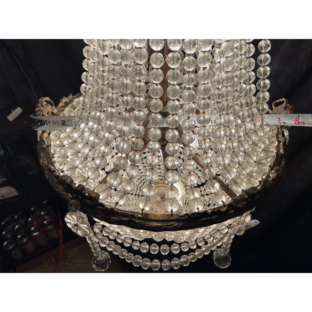19th Century French Empire Crystal Basket Chandelier For Sale - Image 15 of 15