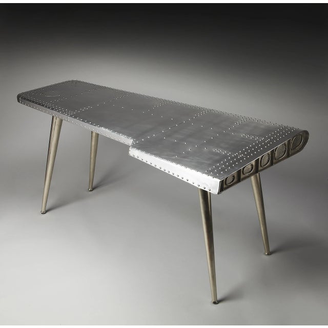 2020s Midway Aviator Desk, Silver For Sale - Image 5 of 9