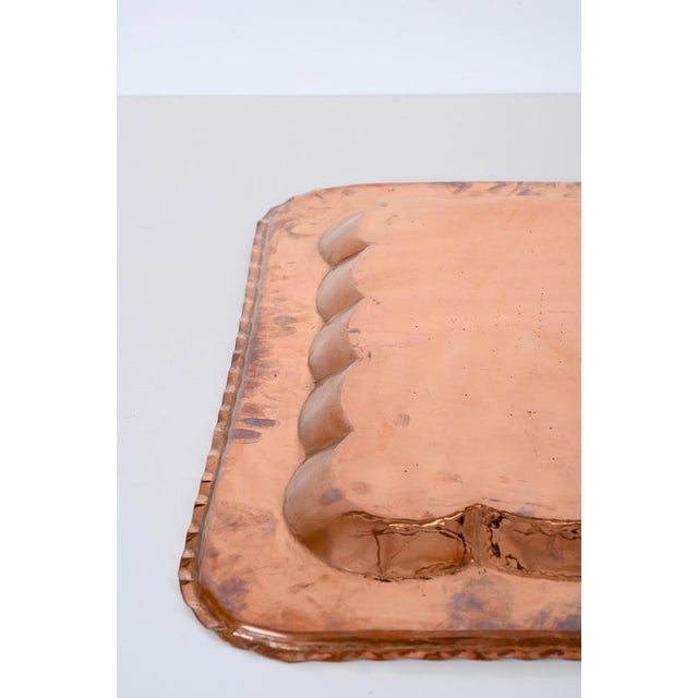 Large Mid-Century Rectangular Serving Tray in Copper, 1960s For Sale - Image 12 of 16