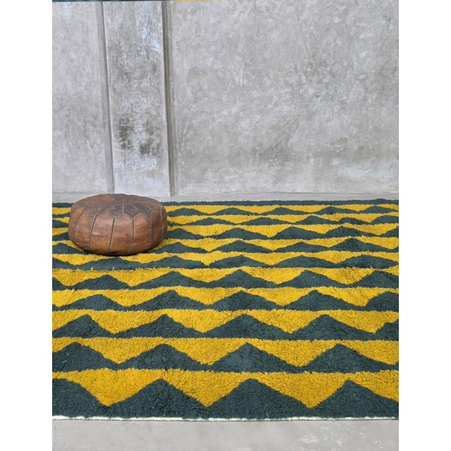 Mustard Authentic Handmade Moroccan Rug - 9.8 X 8.4 Ft For Sale - Image 8 of 8