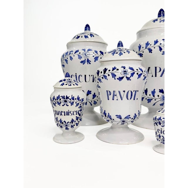 Collection of 8 Italian Apothecary Jars. These are so unique and just fabulous in every way. Translate from Italian to...