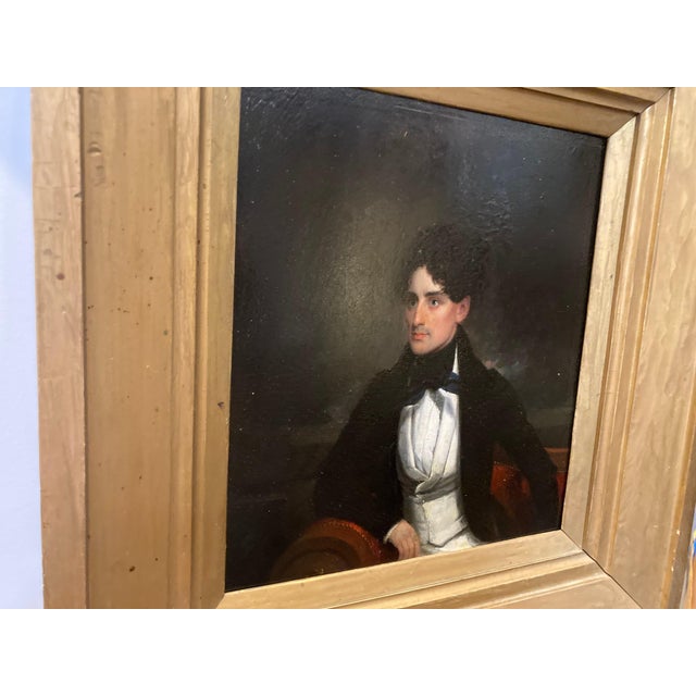 American Superb American Portrait of Young Gentleman, Circa 1835–1840, Oil on Canvas For Sale - Image 3 of 3