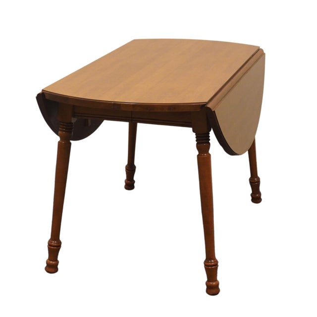 Wood Tell City Solid Hard Rock Maple Colonial Early American 48" Drop Leaf Dining Table F8162 For Sale - Image 7 of 12