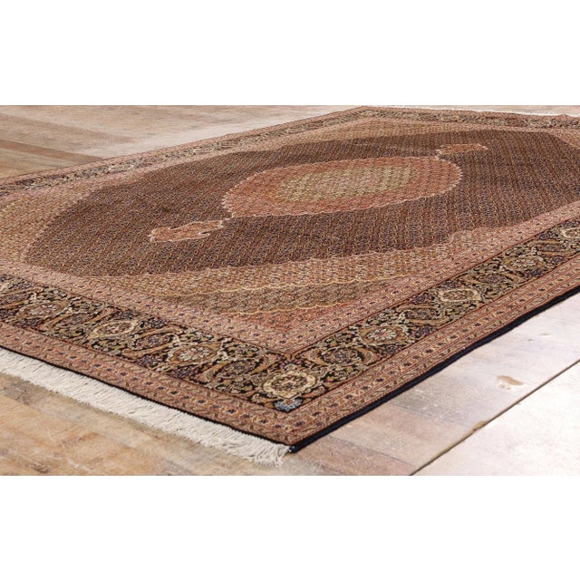 Black Vintage Persian Mahi Tabriz Rug, 07'09 X 11'01 For Sale - Image 8 of 10