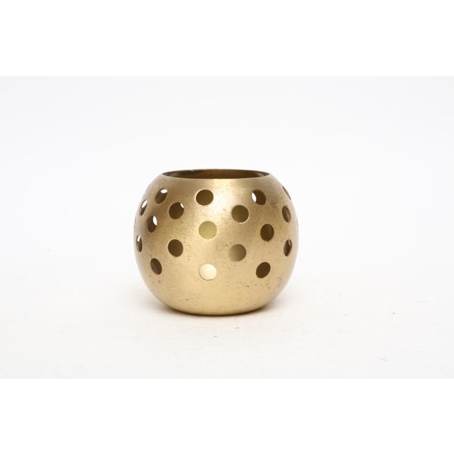 Brass Ball Candle Holder For Sale - Image 4 of 4