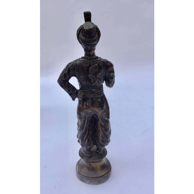 Metal Orientalist Patinated Bronze Figure of a Turkish Young Man For Sale - Image 7 of 14