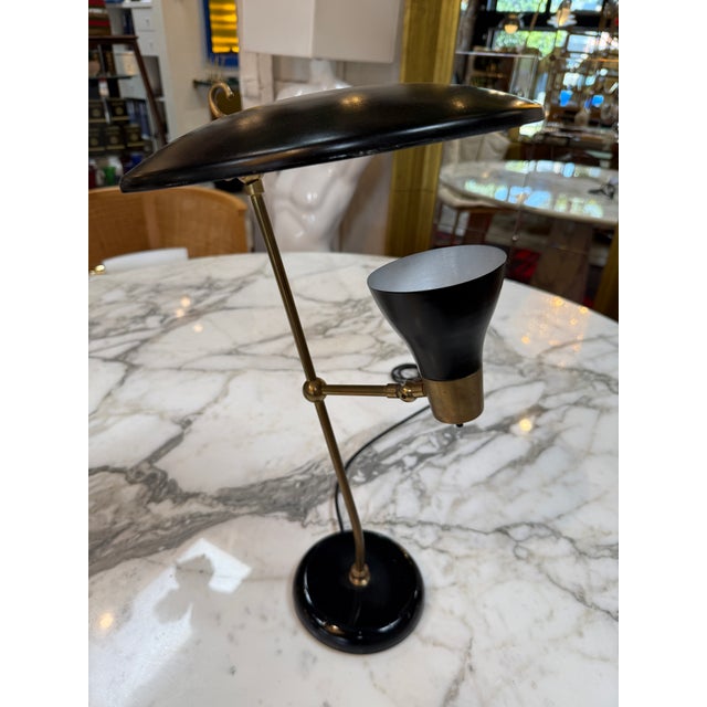 Black Stilnovo Adjustable Desk Lamp in Black & Brass For Sale - Image 8 of 8