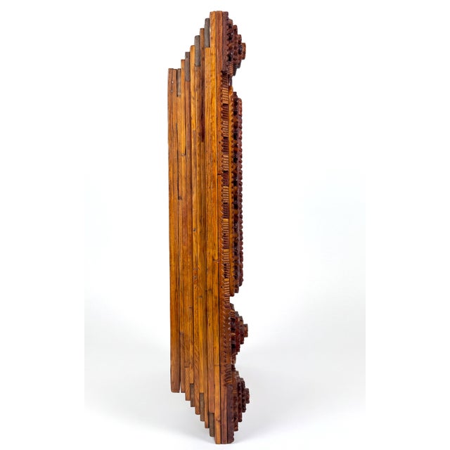 Folk Art Tramp Art Fourteen-Layer Masterpiece Frame With Mirror, C1870-1890 For Sale - Image 3 of 13