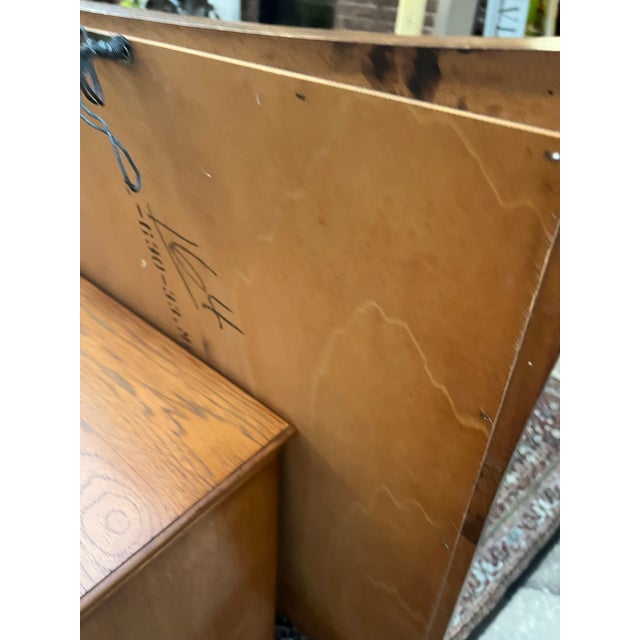 Large Mid-Century Modern Thomasville Tamerlane Wooden Wall Mirror For Sale - Image 4 of 8