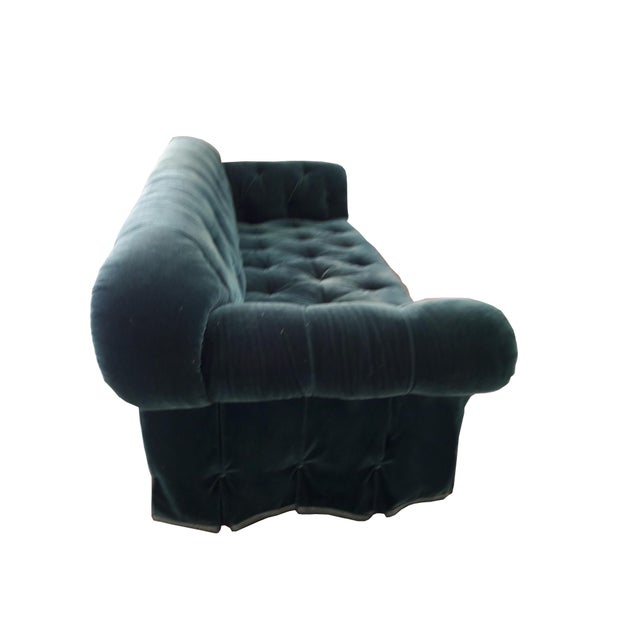 Teal Velvet Chesterfield Sofa | Chairish