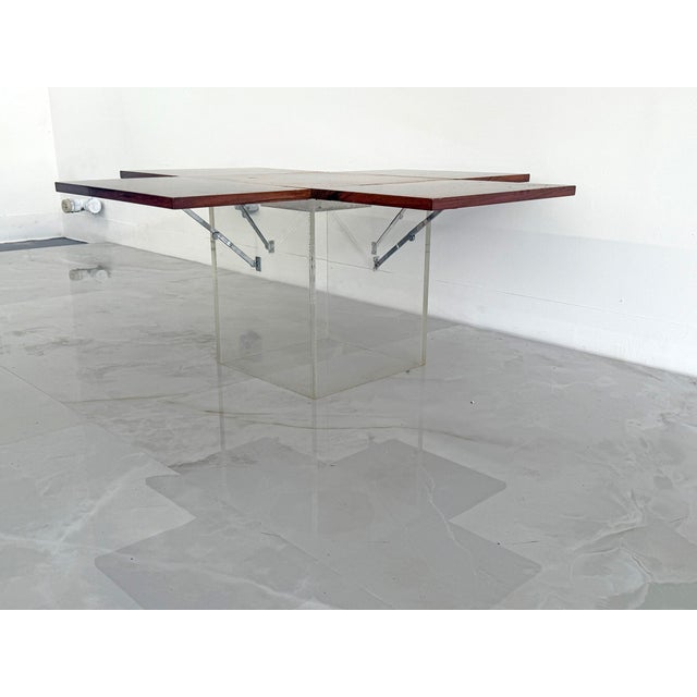 Rare Rosewood & Lucite Tic-Tac-Toe Expandable Coffee Table by Vladimir Kagan For Sale - Image 10 of 11