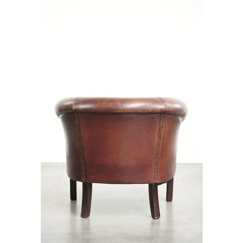 Vintage Sheepskin Club Armchair For Sale - Image 4 of 13