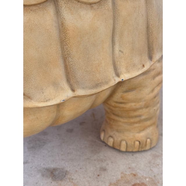 Plastic Monumental Regency Cast Resin Upholstered Turtle Ottoman by Maitland-Smith For Sale - Image 7 of 12