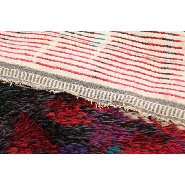 Purple Vintage Swedish Rug With Polychromatic Abstract Pattern | Rug & Kilim For Sale - Image 8 of 8