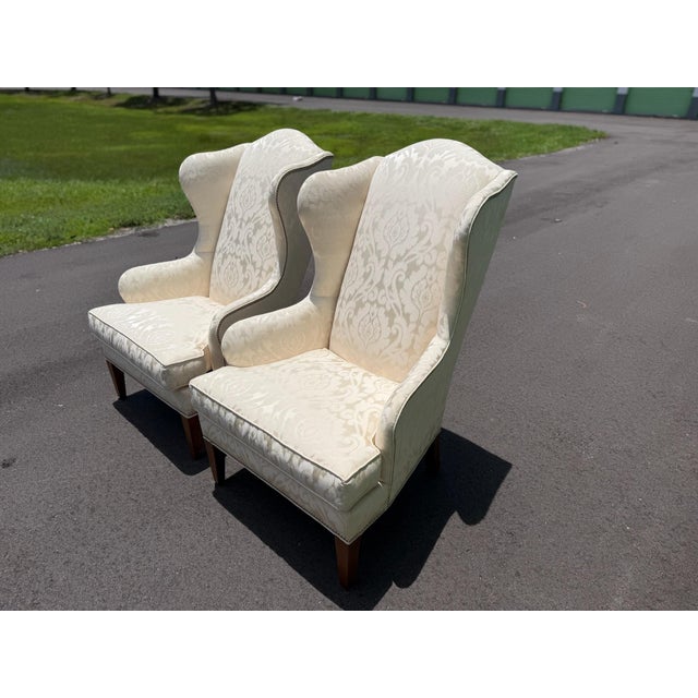 Pair of Ethan Allen Selby Wing Chairs For Sale - Image 11 of 11