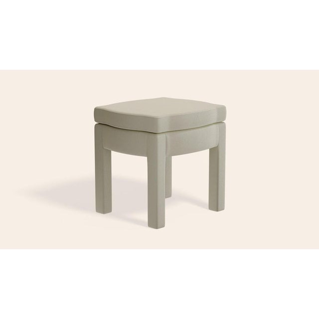 Nougat Boucle Piero Ottoman by Ceraudo For Sale - Image 4 of 8