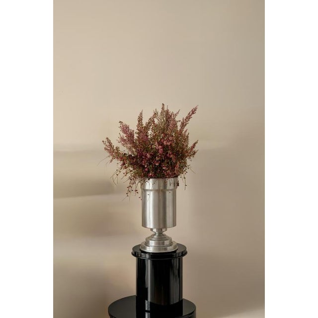 Contemporary Amphora Mini Vase in Polished Aluminum by Caspal For Sale - Image 3 of 8