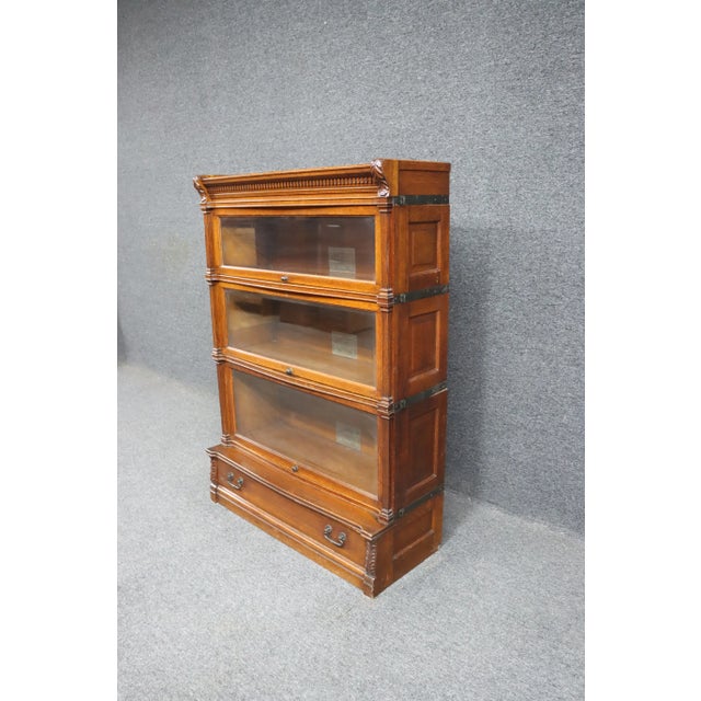 Traditional Rare "Ideal" Quarter Sawn OakStacking Bookcase by Globe Wernicke For Sale - Image 3 of 12