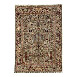 Gray and Rust Persian Sultanabad Style Floral Rug - 6'9" X 9'11" For Sale