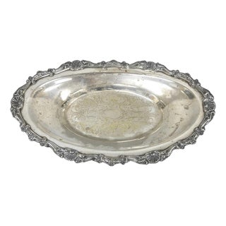 Vintage Victorian Style Silver Plated Oval 13.5" Trinket Serving Dish (A) For Sale