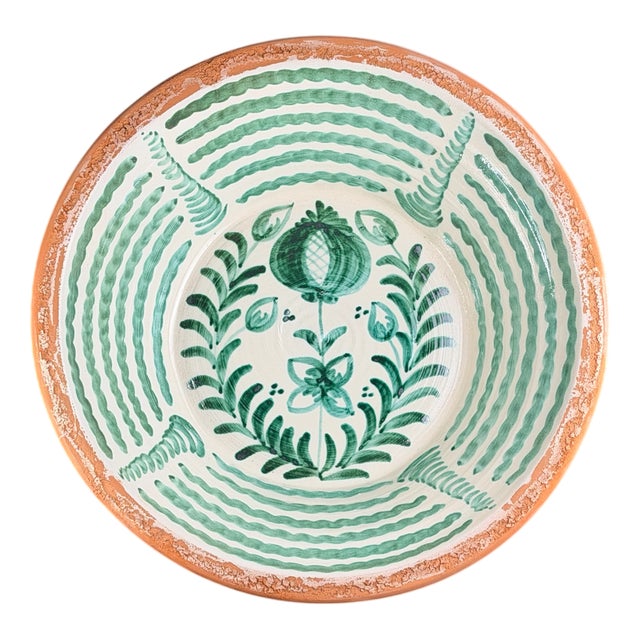 Large Spanish Fajalauza Ceramic Bowl from Lebrillo For Sale