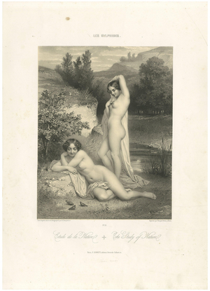 Charpentier, Les Sylphides Nude, Study of Nature, 1840, Lithograph