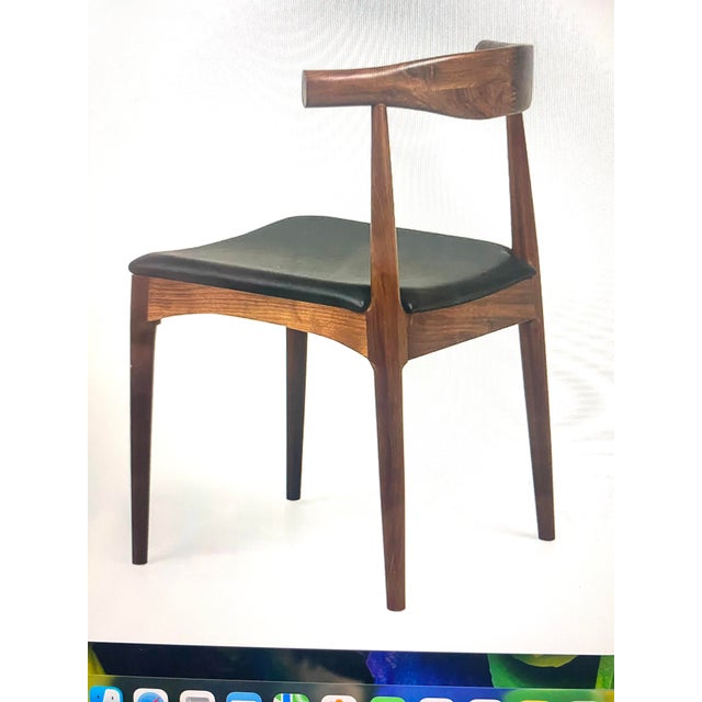 12 Walnut and Leather Dining Chair's in the Style of Hans Wegner For Sale - Image 11 of 11