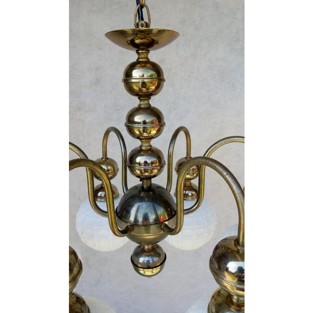 Vintage Bronze Chandelier, 1970s For Sale - Image 11 of 18