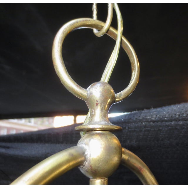 1910s Arts and Crafts Lantern With Leaded Stain Glass Panels For Sale - Image 9 of 9