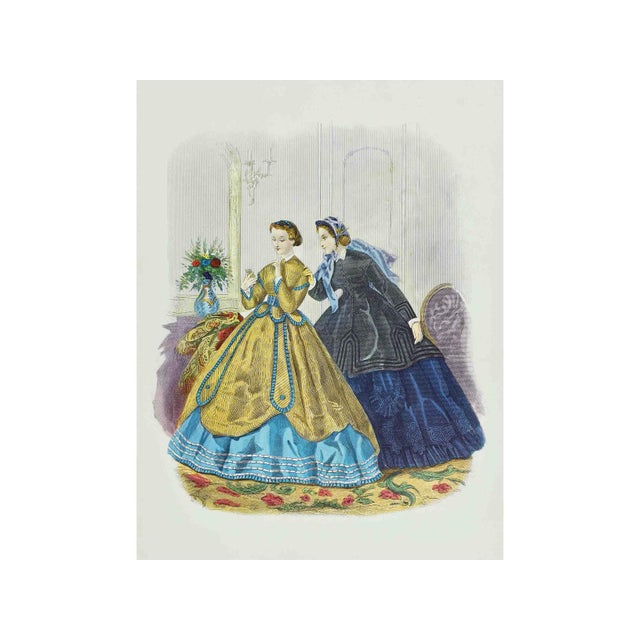 Black Early 20th Century Victorian Fashion Plates French Periodicals Prints - Set of 4 For Sale - Image 8 of 16