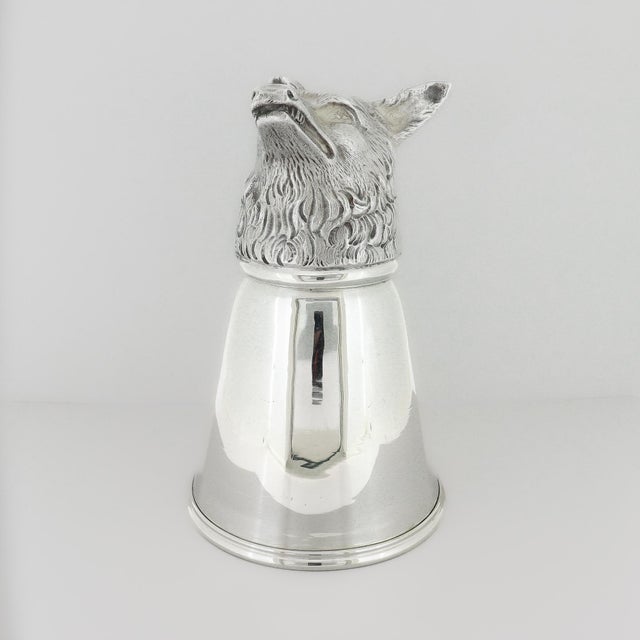 Early 20th Century Antique j.e. Caldwell Sterling Silver Cup Hunting Fox Head Stirrup Cup For Sale - Image 5 of 14