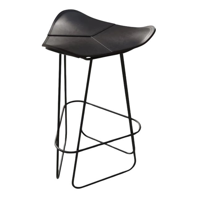Pampa Leather Counter Stool by Cuero Design For Sale