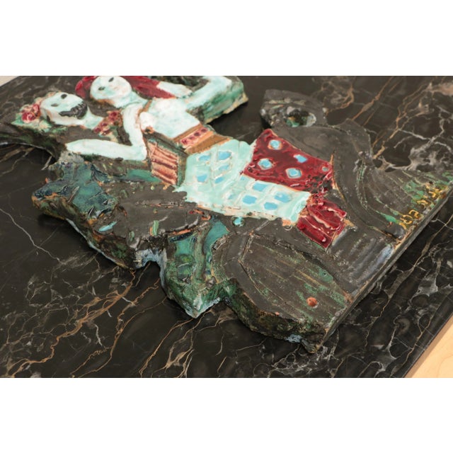 Genia Berger Ceramic Relief Tile Wall Hanging For Sale In Madison - Image 6 of 9