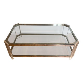Octagonal Lucite and Chrome Coffee Table from Maison Jansen Circa 1970 For Sale