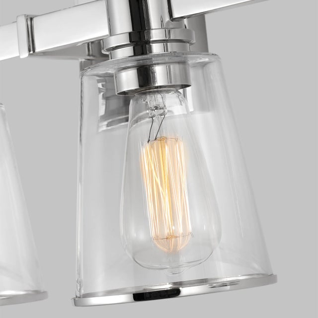 Metal Chapman & Myers by Visual Comfort Studio Alessa 4-Light Bath Vanity Sconce in Polished Nickel For Sale - Image 7 of 9