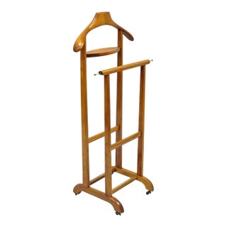 Vintage Fratelli Reguitti Italian Beech Wood 2 Tier Gentleman's Clothing Valet For Sale