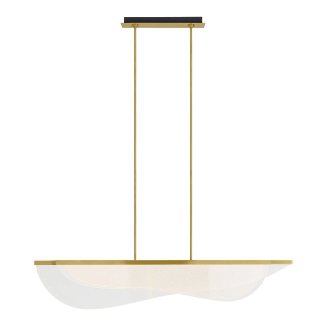 Visual Comfort Modern Nyra 60 Linear Suspension LED Plated Brass For Sale
