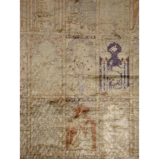 An antique Turkish silk Kayseri carpet from the second quarter of the 20th century. Measures: 6' 7" x 9' 6"