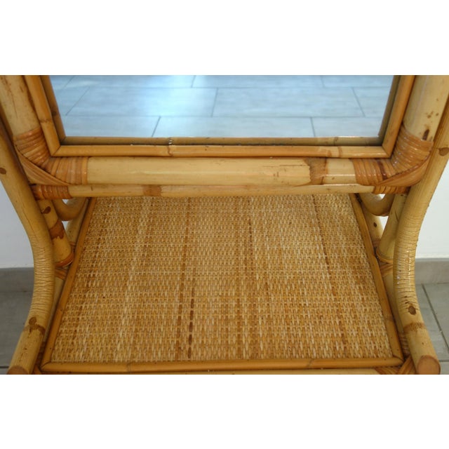 Wicker and Bamboo Cheval Mirror, 1970s For Sale - Image 12 of 18