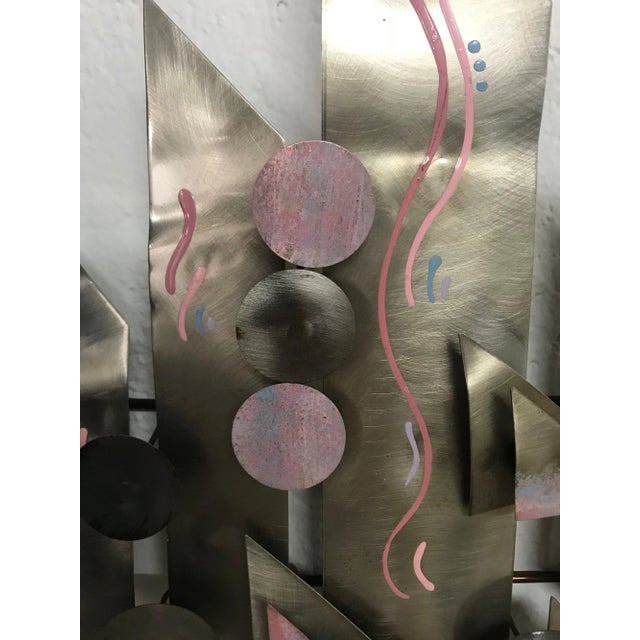 Postmodern Aluminium Wall Sculpture, Signed For Sale In Miami - Image 6 of 9