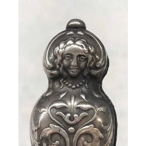 Antique Victorian Sterling Silver Lady Face Handle Button Shoe Hook For Sale - Image 4 of 11