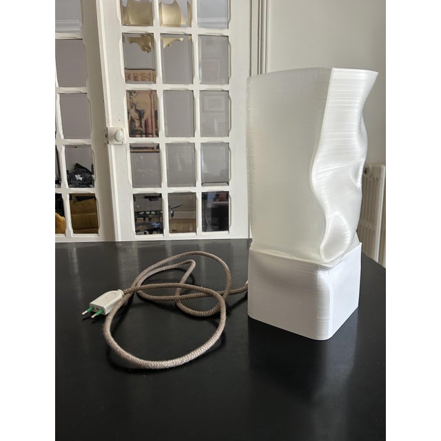 Beige Vintage Thermoformed Plastic Lamp, 1990s For Sale - Image 8 of 9