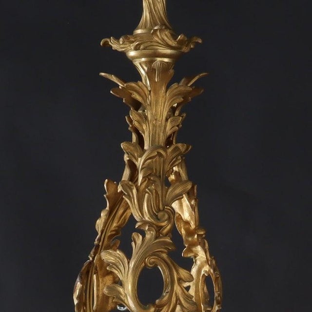 Antique French Louis XIV Gilt Bronze 24-Light Foliate Form Chandelier Early 19thC Measures - 48 3/4" x 33 1/2" x 33 1/2"
