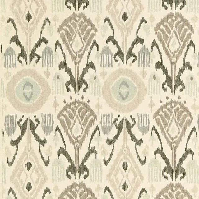 Sample - Schumacher Turkestan Embroidery Fabric in Moonstone For Sale