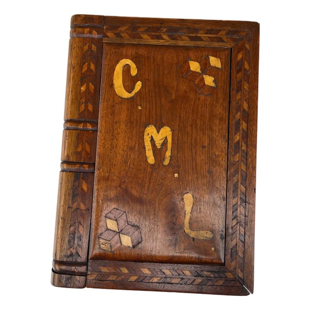 1900s New Mexico Folk Art Marquetry Wood Jewelry Box For Sale