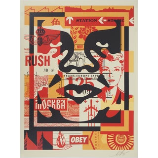 Shepard Fairey, Face Collage II, Lithograph For Sale