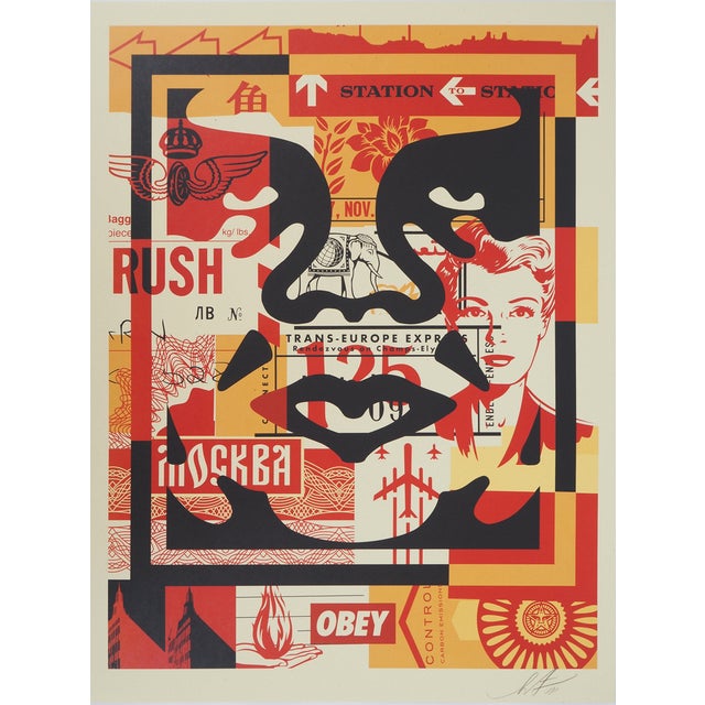 Shepard Fairey, Face Collage II, Lithograph For Sale