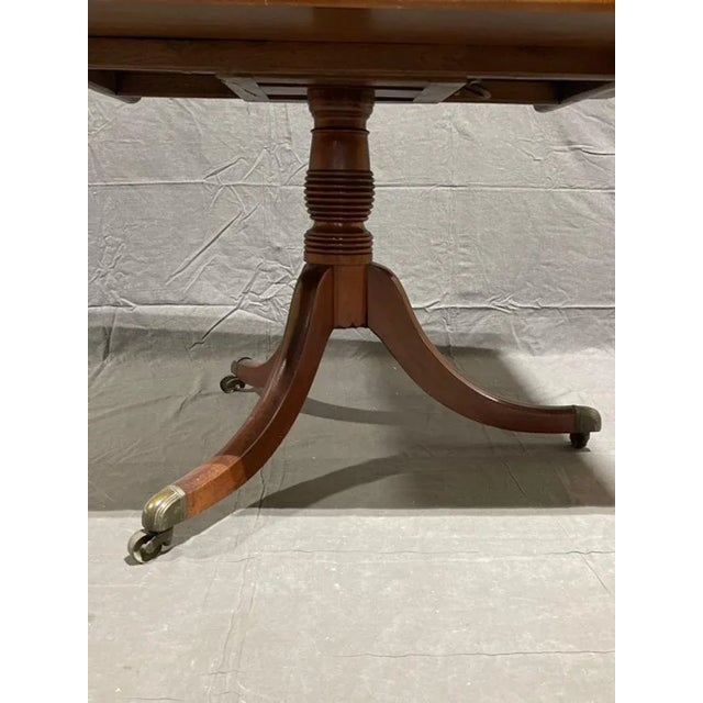 Antique Duncan Phyfe Style Flip Top Mahogany Table on Casters. For Sale - Image 10 of 10